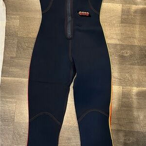 Vintage Bare sleeveless Black Wetsuit with original Stripes